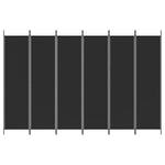 6-Panel Room Divider Black 300x200cm | HomeAndLiving