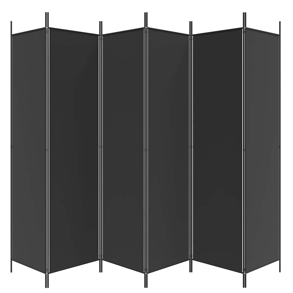 6-Panel Room Divider Black 300x200cm | HomeAndLiving