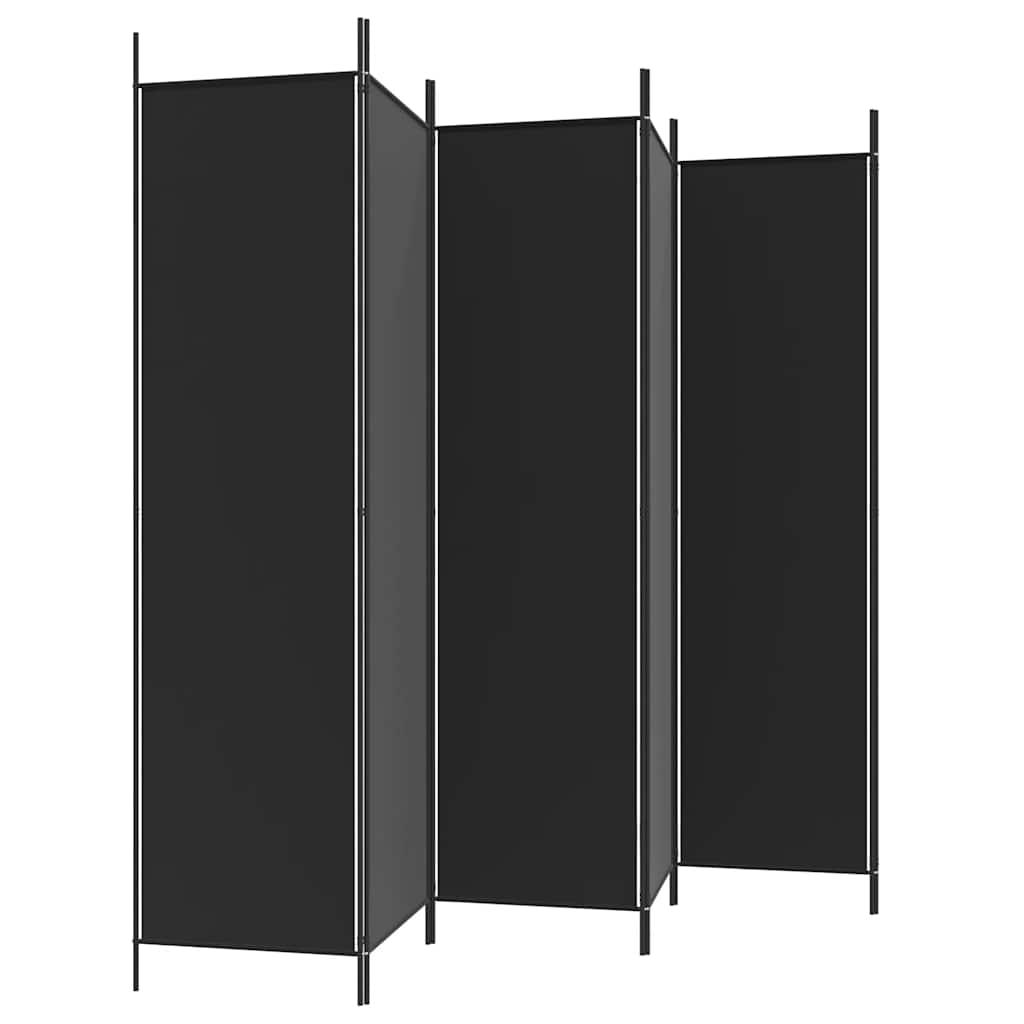 6-Panel Room Divider Black 300x200cm | HomeAndLiving