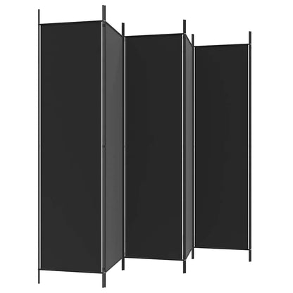 6-Panel Room Divider Black 300x200cm | HomeAndLiving