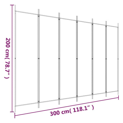 6-Panel Room Divider Black 300x200cm | HomeAndLiving