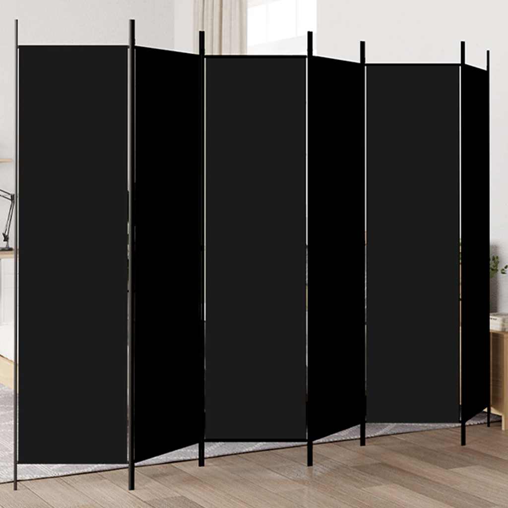 6-Panel Room Divider Black 300x200cm | HomeAndLiving