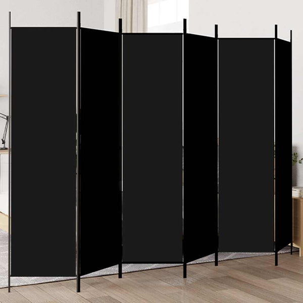  6-Panel Room Divider Black 300x200cm | HomeAndLiving