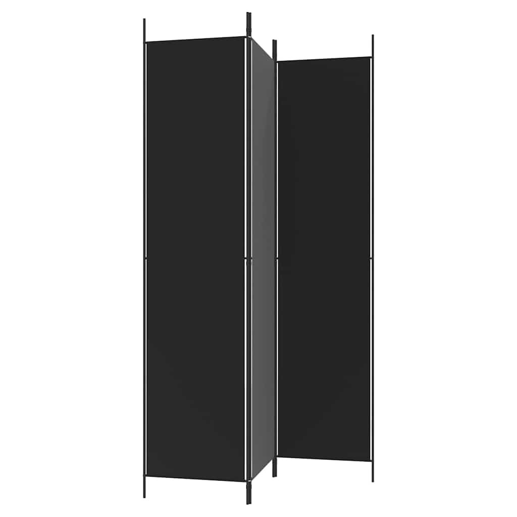 3-Panel Room Divider Black 150x220cm | HomeAndLiving