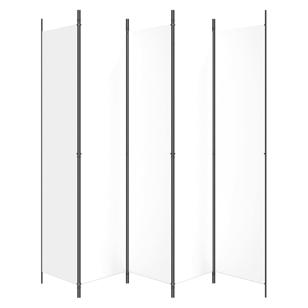 5-Panel Fabric Room Divider 250x220cm White | HomeAndLiving