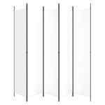 5-Panel Fabric Room Divider 250x220cm White | HomeAndLiving