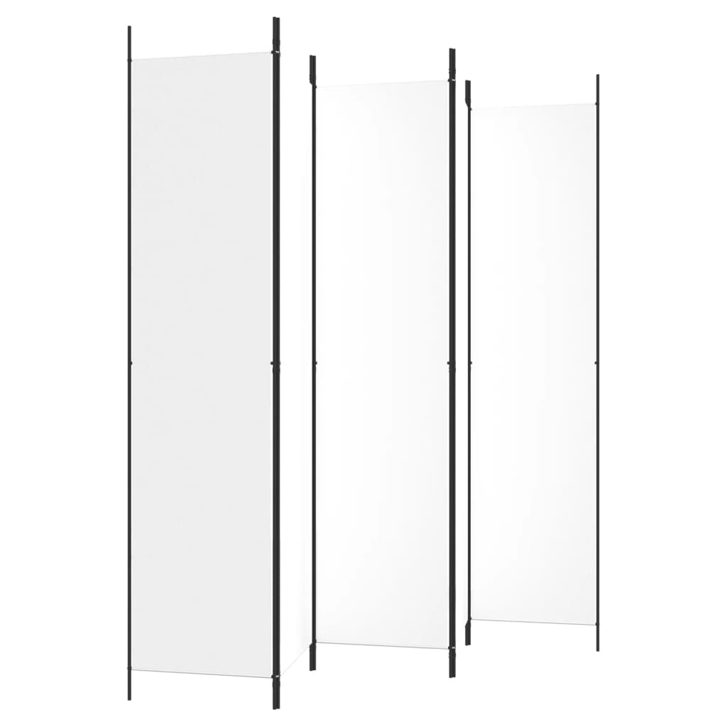 5-Panel Fabric Room Divider 250x220cm White | HomeAndLiving