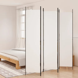 5-Panel Fabric Room Divider 250x220cm White | HomeAndLiving