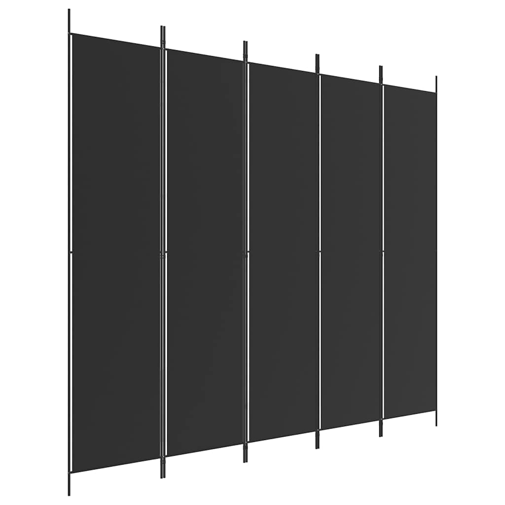 5-Panel Room Divider Black 250x220cm | HomeAndLiving