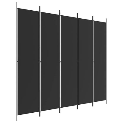 5-Panel Room Divider Black 250x220cm | HomeAndLiving