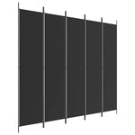 5-Panel Room Divider Black 250x220cm | HomeAndLiving