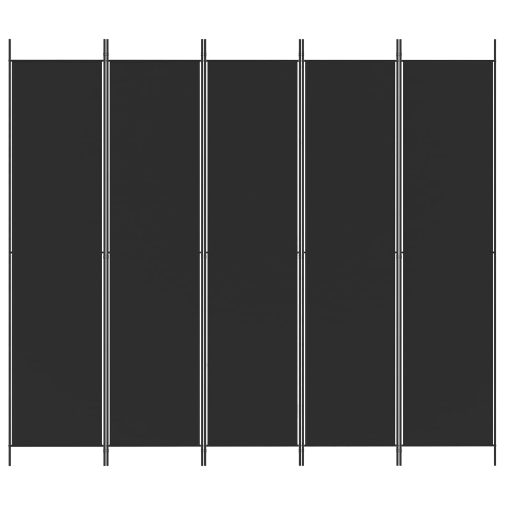 5-Panel Room Divider Black 250x220cm | HomeAndLiving