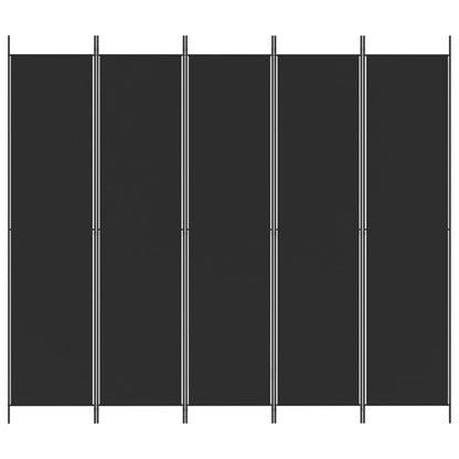 5-Panel Room Divider Black 250x220cm | HomeAndLiving