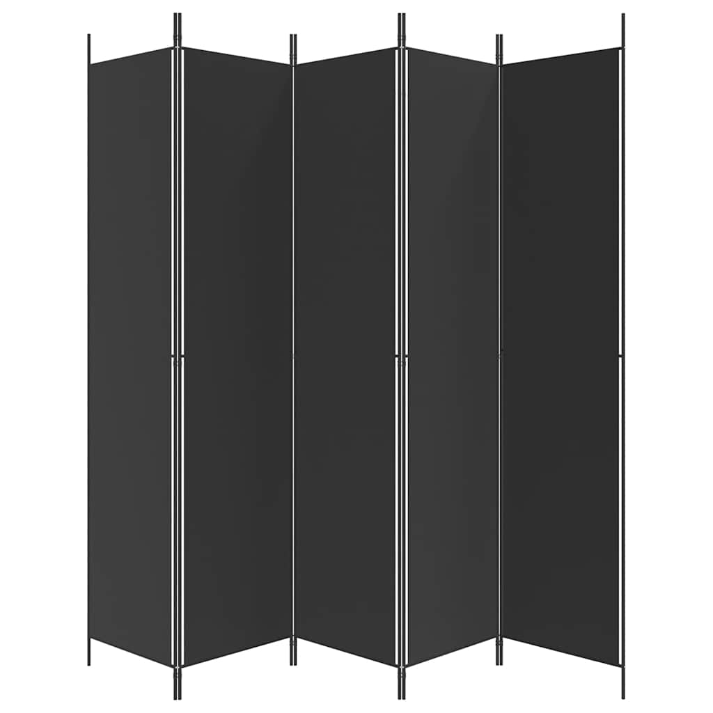 5-Panel Room Divider Black 250x220cm | HomeAndLiving