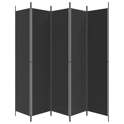 5-Panel Room Divider Black 250x220cm | HomeAndLiving