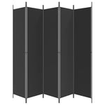 5-Panel Room Divider Black 250x220cm | HomeAndLiving