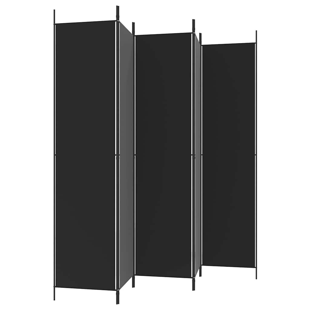 5-Panel Room Divider Black 250x220cm | HomeAndLiving