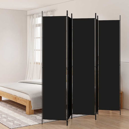 5-Panel Room Divider Black 250x220cm | HomeAndLiving