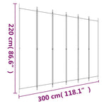 6-Panel Room Divider White 300x220cm | HomeAndLiving