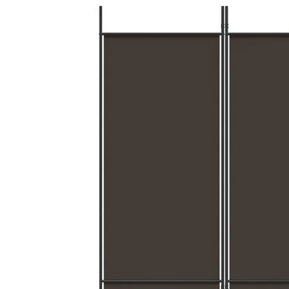 6-Panel Room Divider Brown Fabric - 300×220cm