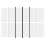 6-Panel Room Divider White Fabric