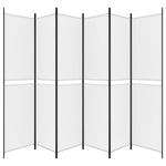 6-Panel Room Divider White Fabric