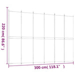 6-Panel Room Divider White Fabric