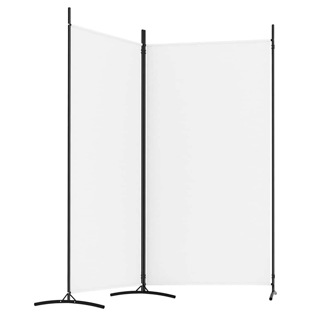 2-Panel Fabric Room Divider White 175x180cm | HomeAndLiving
