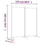 2-Panel Fabric Room Divider White 175x180cm | HomeAndLiving