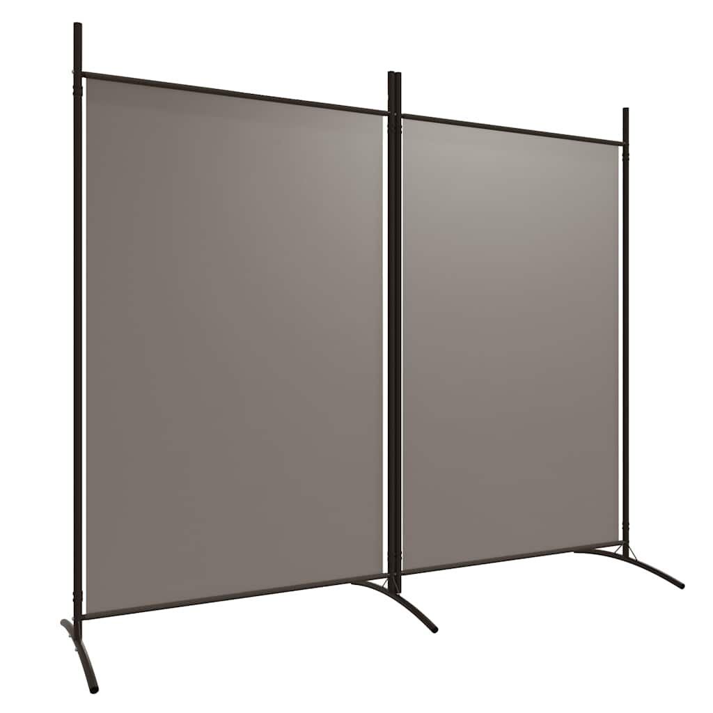 2-Panel Room Divider Anthracite Fabric 175x180cm | HomeAndLiving