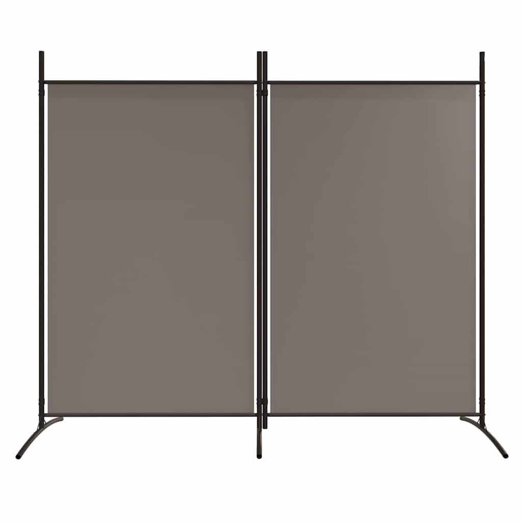 2-Panel Room Divider Anthracite Fabric 175x180cm | HomeAndLiving