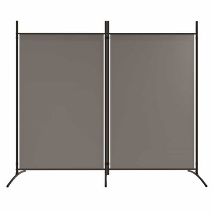 2-Panel Room Divider Anthracite Fabric 175x180cm | HomeAndLiving