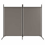 2-Panel Room Divider Anthracite Fabric 175x180cm | HomeAndLiving