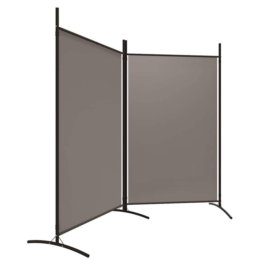 2-Panel Room Divider Anthracite Fabric 175x180cm | HomeAndLiving