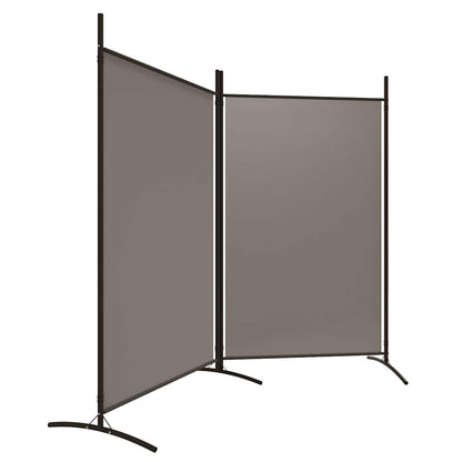 2-Panel Room Divider Anthracite Fabric 175x180cm | HomeAndLiving