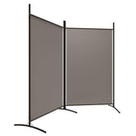 2-Panel Room Divider Anthracite Fabric 175x180cm | HomeAndLiving