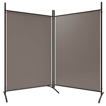 2-Panel Room Divider Anthracite Fabric 175x180cm | HomeAndLiving
