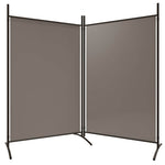 2-Panel Room Divider Anthracite Fabric 175x180cm | HomeAndLiving