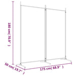 2-Panel Room Divider Anthracite Fabric 175x180cm | HomeAndLiving