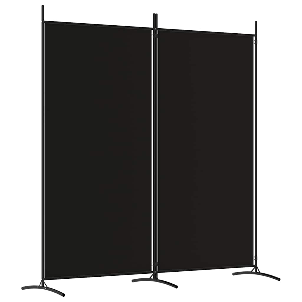 2-Panel Fabric Room Divider Black 175x180cm | HomeAndLiving