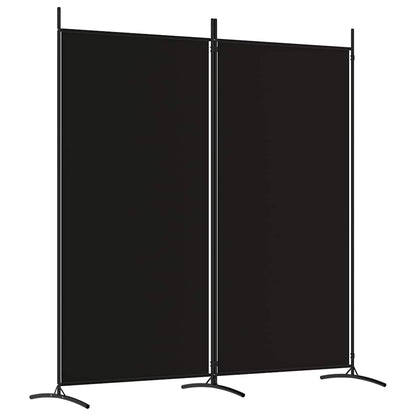 2-Panel Fabric Room Divider Black 175x180cm | HomeAndLiving