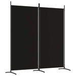 2-Panel Fabric Room Divider Black 175x180cm | HomeAndLiving