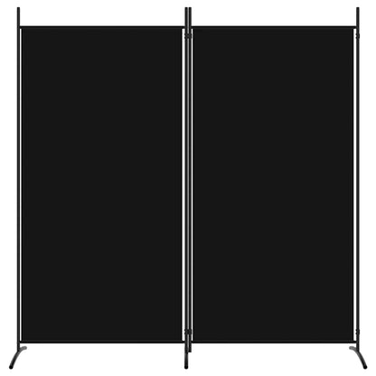 2-Panel Fabric Room Divider Black 175x180cm | HomeAndLiving