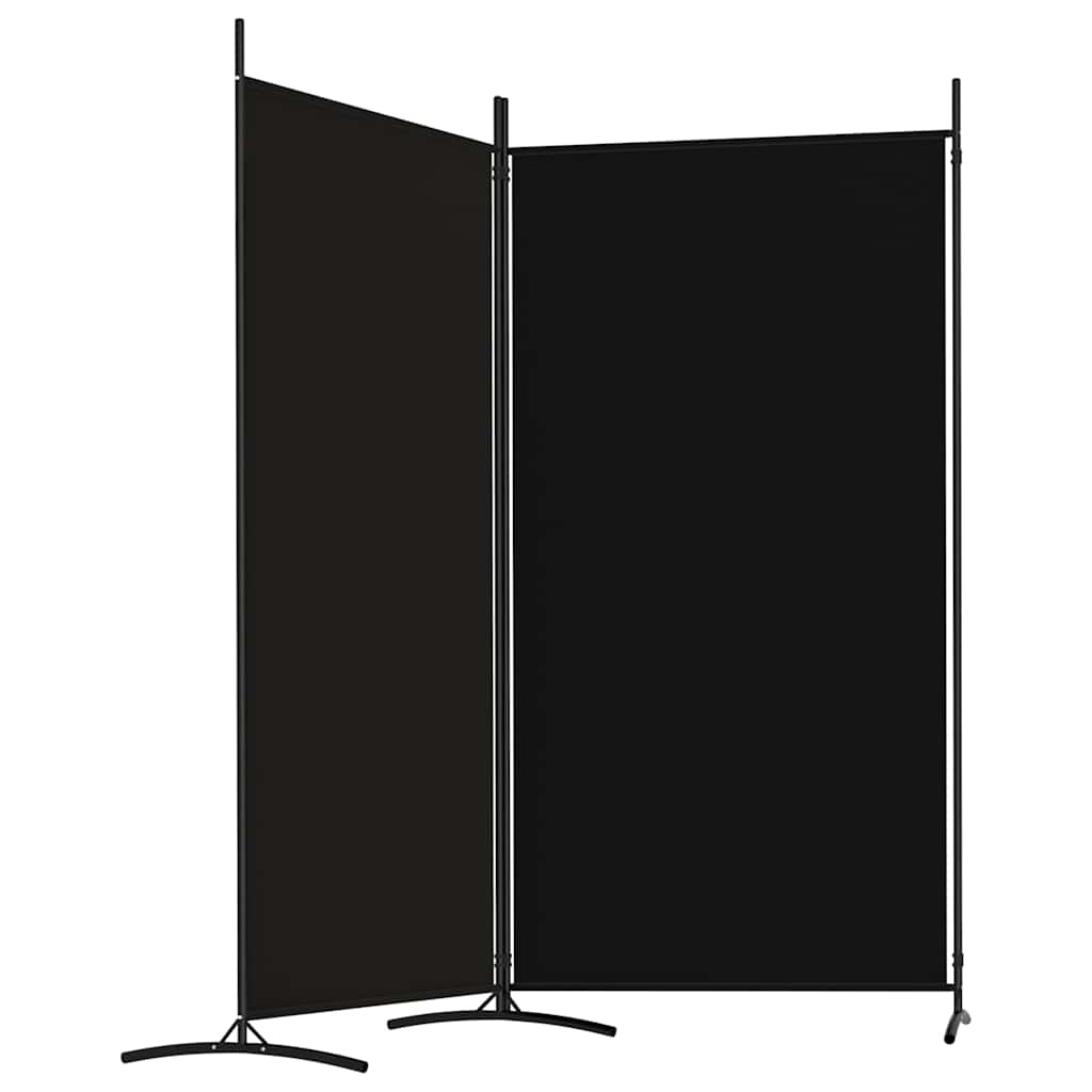 2-Panel Fabric Room Divider Black 175x180cm | HomeAndLiving