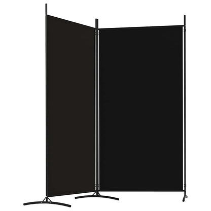 2-Panel Fabric Room Divider Black 175x180cm | HomeAndLiving