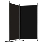 2-Panel Fabric Room Divider Black 175x180cm | HomeAndLiving