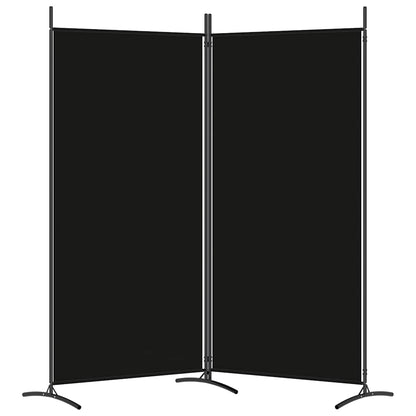 2-Panel Fabric Room Divider Black 175x180cm | HomeAndLiving