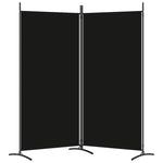 2-Panel Fabric Room Divider Black 175x180cm | HomeAndLiving