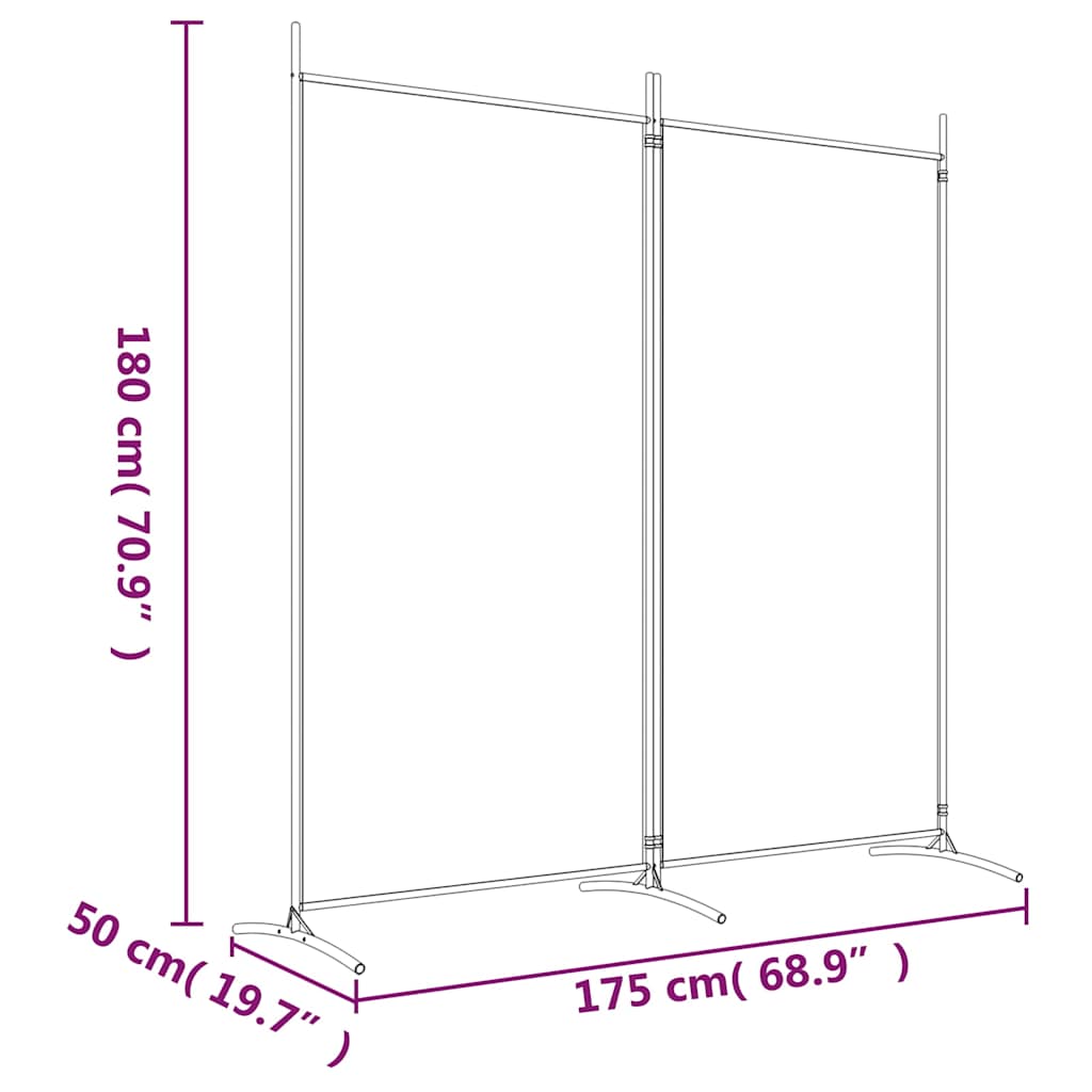 2-Panel Fabric Room Divider Black 175x180cm | HomeAndLiving