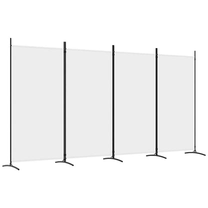 4-Panel Room Divider White 346cm Fabric | HomeAndLiving